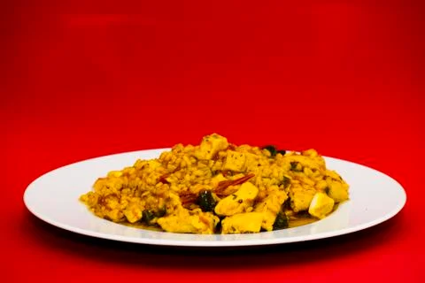 Dish of chicken with rice Stock Photos