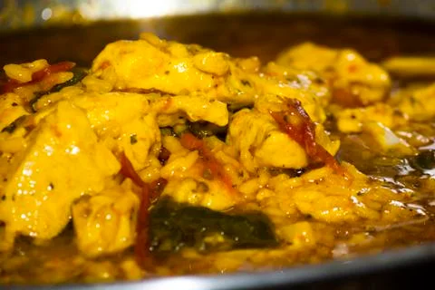 Dish of chicken with rice Stock Photos