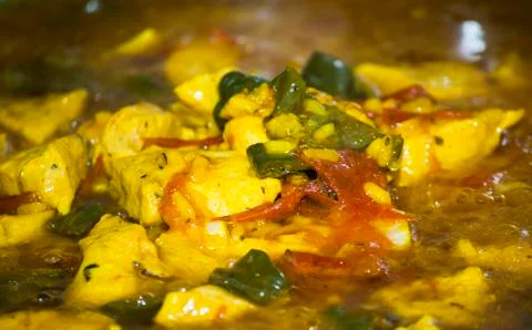 Dish of chicken with rice Stock Photos