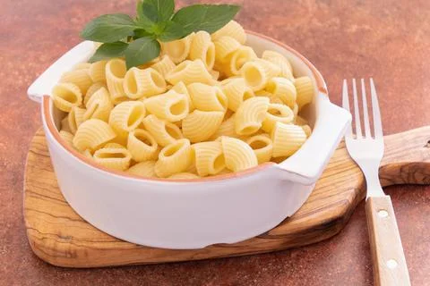 Dish of cooked pasta close-up 스톡 사진