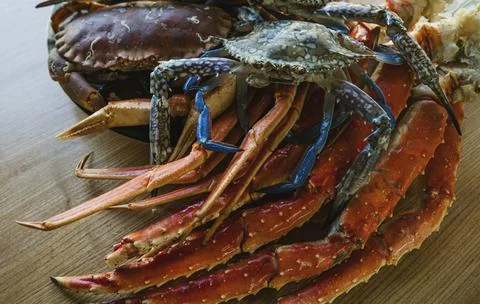 Dish of crabs. Crabs background Foto stock