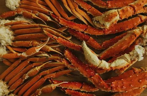 Dish of crabs. Crabs background Stock Photos