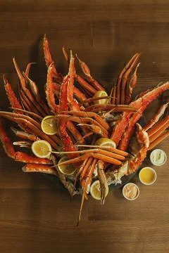 Dish of crabs. Crabs background Stock Photos