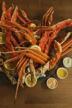 Dish of crabs. Crabs background Stock Photos