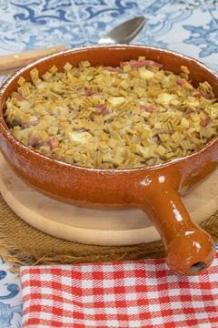 Dish of croziflette close-up Foto stock