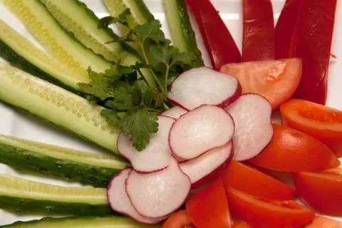Dish with cutting vegetables Stock Photos