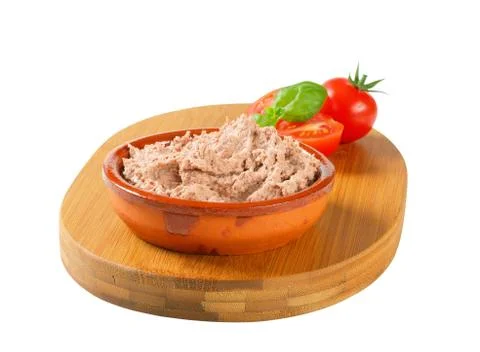 Dish of delicious spreadable pate Stock Photos