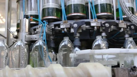 Dish detergent bottles on production line Video stock 77052840