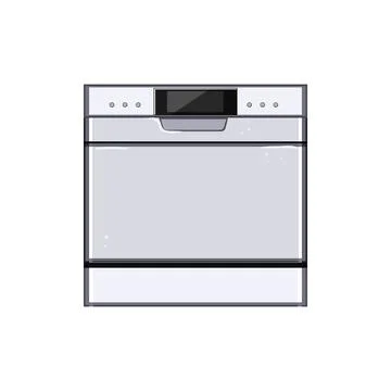 Dish dishwasher kitchen cartoon vector illustration Stock Illustration