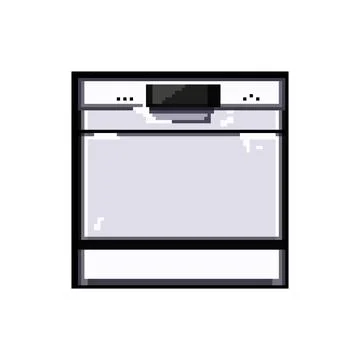 Dish dishwasher kitchen pixel art vector illustration Stock Illustration