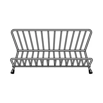 Dish drying rack kitchen utensil illustration Ilustración de archivo