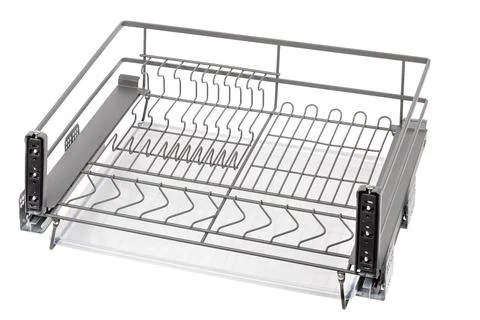 Dish drying rack shown on a white background for kitchen organization and d.. 스톡 사진