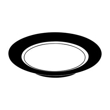 Dish, Empty plate with knife and fork  isolated on a white background Illustrazione stock