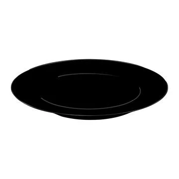 Dish, Empty plate with knife and fork  isolated on a white background Illustrazione stock