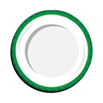 Dish, Empty plate with knife and fork  isolated on a white background Illustrazione stock