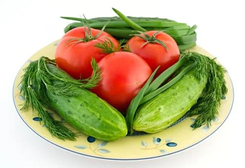 Dish with fresh vegetables 스톡 사진