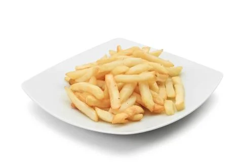 Dish with fried potatoes 스톡 사진