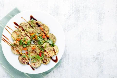 A dish of Fried zucchini Stock Photos