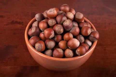 Dish with hazelnuts Stock Photos