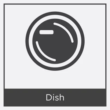 Dish icon isolated on white background Free Stock Illustration