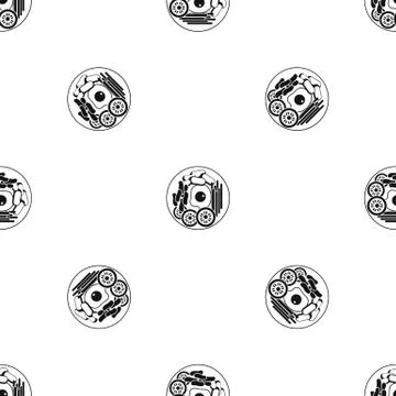 Dish of korean food pattern seamless black イラスト素材