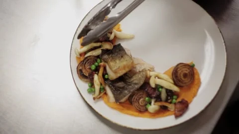 Dish with meat and mushrooms Stock-Footage 307340062