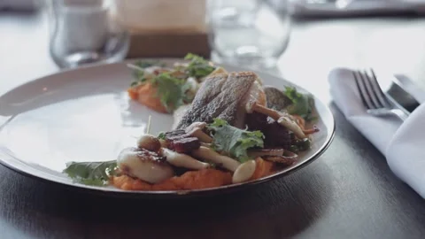 Dish with meat and mushrooms Stock-Footage 307340071