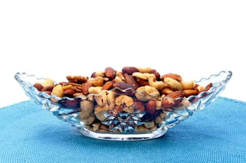 Dish of mixed nuts Stock Photos