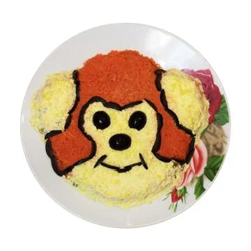 Dish with monkey isolated Stock Photos