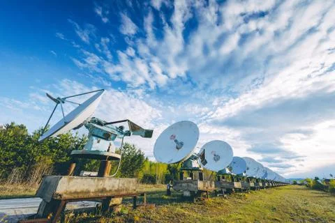 Dish observatory old white Stock Photos