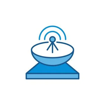 Dish Parabolic Antenna vector concept colored blue icon Illustrazione stock
