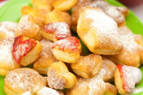 Dish with the pastry background Stock Photos