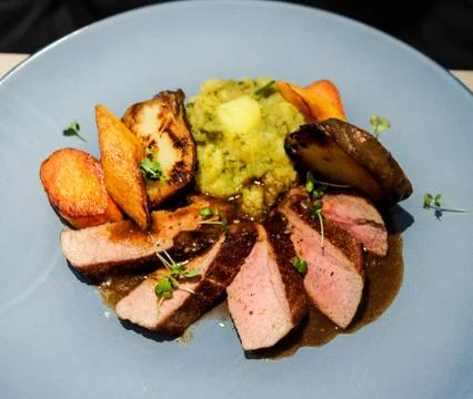 Dish on a plate. Fotos de archivo