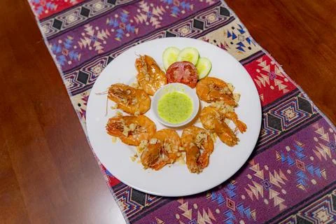 A dish on a plate. 스톡 사진