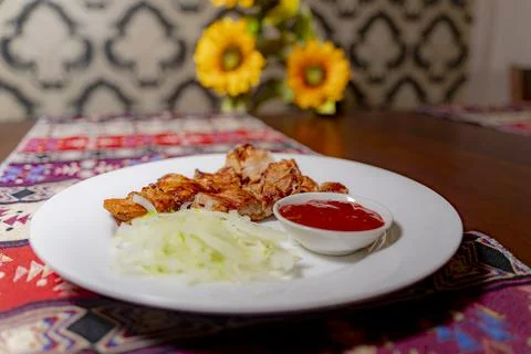 A dish on a plate. Foto stock