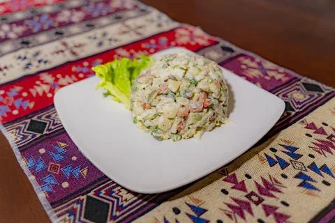 A dish on a plate. Foto stock