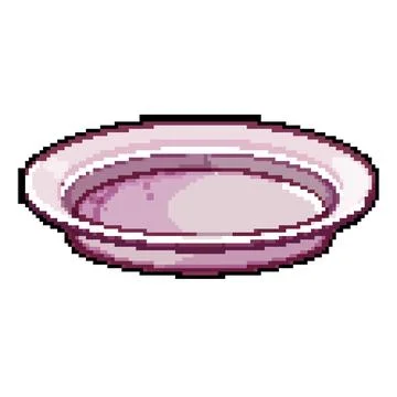 Dish plate white pixel art vector illustration Stock Illustration
