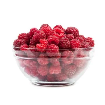 Dish with raspberries Stock Photos