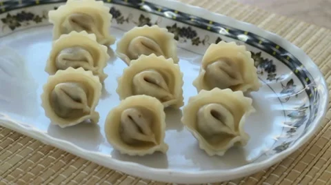 Dish with raviolis Stock Footage 21981285