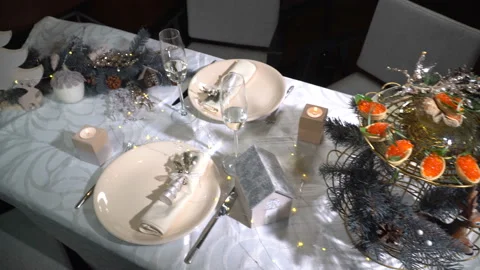 Dish with red caviar on the holiday table Stockbeeldmateriaal 103221225