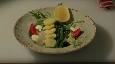 A dish from the restaurant Stock Footage 48948289