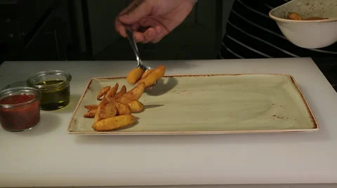 A dish from the restaurant Stock Footage 48948400