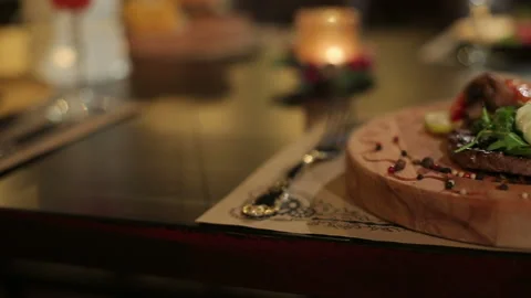 Dish in the restaurant on the table Stock Footage 104023121