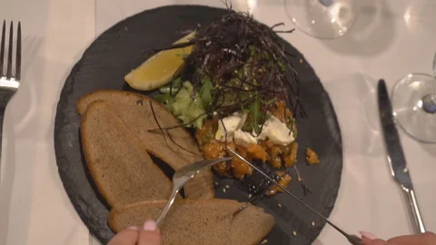 Dish restaurant tasting Stock Footage 101808187