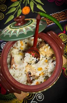 Dish of rice with meat. 写真素材
