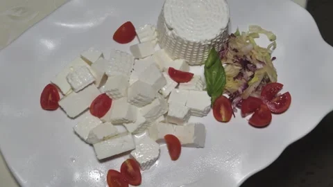 Dish with ricotta, event buffet Stock Footage 240982387