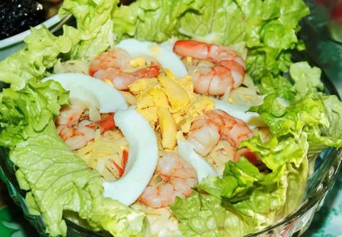 Dish with salad Stock Photos