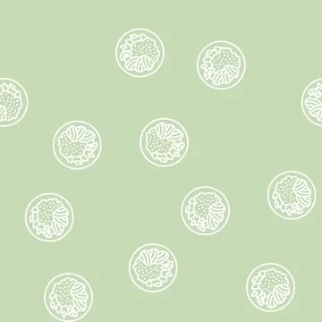 Dish seafood line seamless pattern Stock Illustration