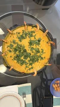 Dish with seafood Stock Photos