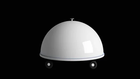 Dish Server Tray with Lid on Wheels 3d animation Stock Footage 133913968